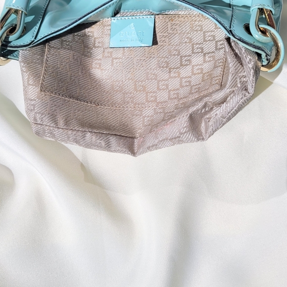 🍭GUCCI PATENT CALFSKIN TEAL BAG 🍭 - Picture 10 of 11